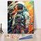 Paint by Numbers for Adults Beginner Colorful Astronaut DIY Acrylic Painting by Number for Adults Kids Paint by Number Adults' Paint-by-Number Kits Arts Craft for Home Wall Decor, 16"x20"